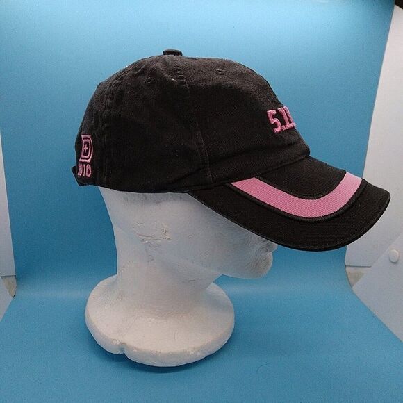 5.11 Tactical Pink Logo 2010 Scope Strap Back Black Baseball Cap Hat Adjustable - Picture 3 of 6